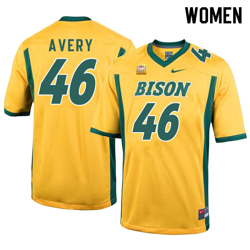 Women #46 Austin Avery North Dakota State Bison College Football Jerseys Sale-Yellow